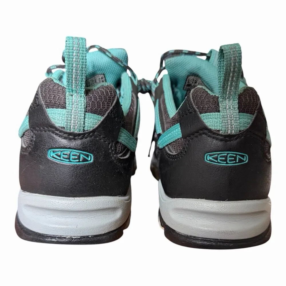 KEEN Saltzman WP Waterproof Hiking Trail Shoes Gray Black Turquoise 1013227